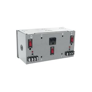 Functional Devices PSH75A75AB10 Enclosed Dual 75VA Multi-tap 24Vac UL Class II Power Supply 10A Main Breaker